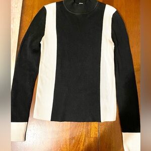 Black and Cream Long Sleeve Top